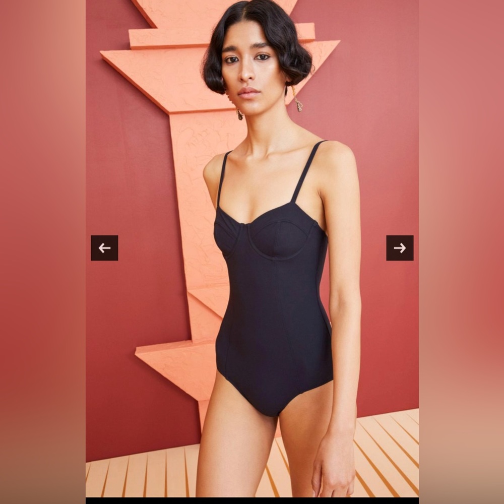 NWOT Ulla Johnson Sicily Maillot Black swimsuit size Medium